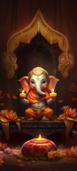 Illustration of Lord Ganesha for Ganesh Chaturthi Ai Generated