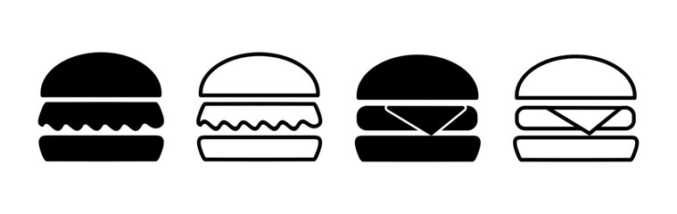 Burger icon vector. hamburger logo icon. fast food icon - obrazy, fototapety, plakaty