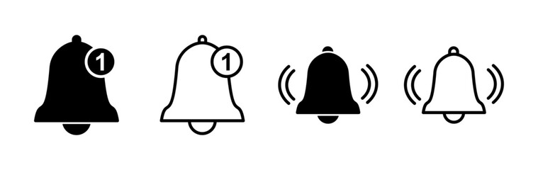 Obraz premium Bell Icon vector in trendy flat style isolated. Notification symbol web site design