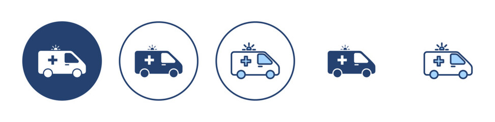 Ambulance icon vector. ambulance truck sign and symbol. ambulance car