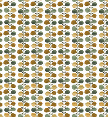 Watercolor hand drawn texture for your design wallpaper or textile and other.Seamless pattern with grass branches leaf on spring colours. 