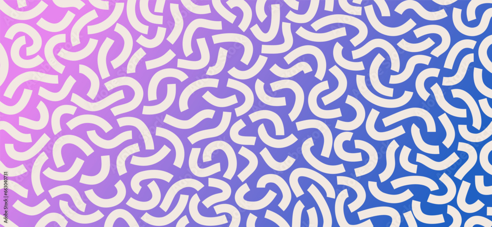 Poster white curved lines isolated on gradient blue and purple background. abstract background