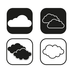 Cloud icon set. Vector illustration. EPS 10.
