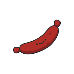 Sausage icon in flat style. Sausage vector illustration on white isolated background. Sausage business concept.