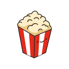 Popcorn icon in flat style on white background. Vector illustration.