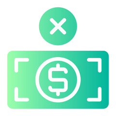 Fototapeta premium not accepted gradient icon