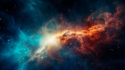 Abstract space background. Beautiful galaxies, nebula and stars in outer space, realistic universe wallpaper