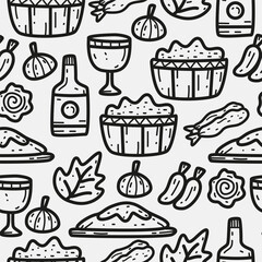 Cartoon doodle food pattern design