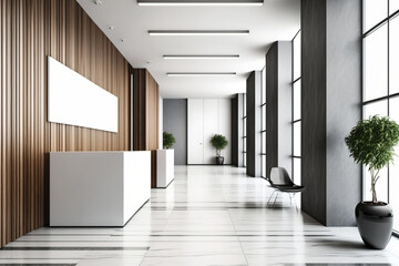 Fototapeta premium building's interior, front display. Generative AI