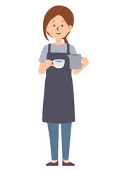カフェ店員のイラスト