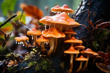 fall fungi amidst woods. Generative AI