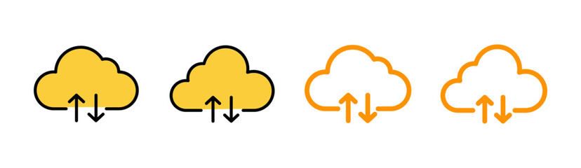 Cloud icon set for web and mobile app. cloud sign and symbol