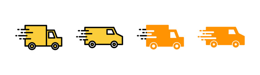 Delivery truck icon set for web and mobile app. Delivery truck sign and symbol. Shipping fast delivery icon