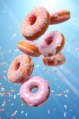 donuts with icing sugar ai generative