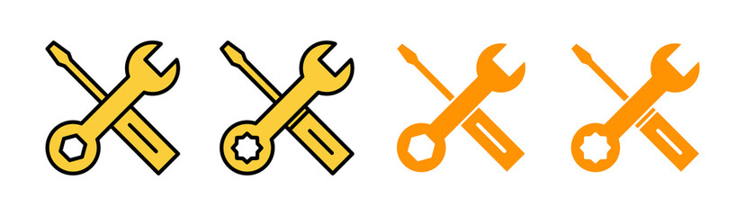 Repair tools icon set for web and mobile app. tool sign and symbol. setting icon. Wrench and screwdriver. Service