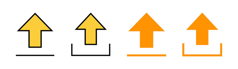 Upload icon set for web and mobile app. load data sign and symbol