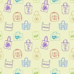 Tote and shopper bags seamless pattern
