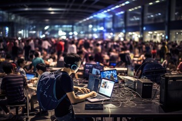 Join the Virtual Revolution with Chinese Tech Enthusiasts: Uniting at LAN Parties and Gaming Forums for an Epic Gaming Extravaganza

 - obrazy, fototapety, plakaty