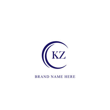 KZ Letter Logo Design. Initial letters KZ logo icon. Abstract letter KZ K Z minimal logo design template. K Z Letter Design Vector with black Colors. KZ logo,  Vector, spared, logos 