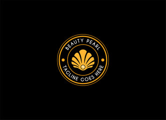 Minimalist and luxury gog pearl sea shell logo design