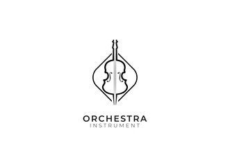 Violin viola orchestra logo design. 