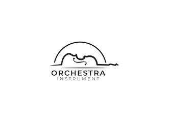 Violin viola orchestra logo design.  - obrazy, fototapety, plakaty