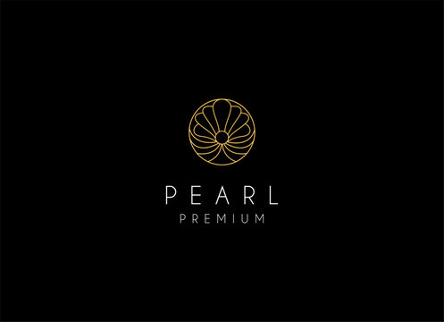 Minimalist and luxury gog pearl sea shell logo design