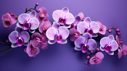 Purple background orchid flower ornaments