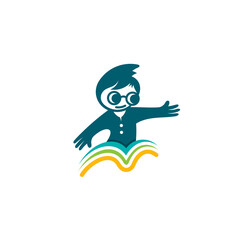 Student logo template, children logo and book design university