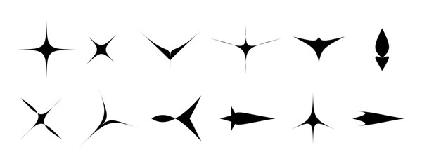 Dynamic Flock: Minimalist Bird Silhouettes in Flight Formation Shapes Vector