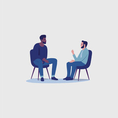 conversation between two men, vector illustration