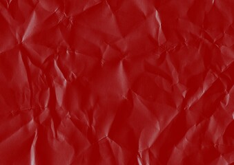 Red crumpled paper texture pattern. Rough grunge old blank. Abstract background. Illustration design. 