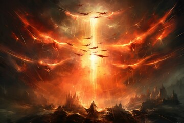 Majestic thunderbirds, summoning storms and wielding lightning as their weapon - Generative AI