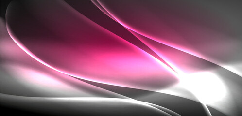 Neon-lit waves surge across background, mesmerizing dance of luminescence and motion. Dynamic backdrop captures essence of energy and modern aesthetics