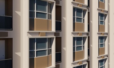 Facade of a building modern hotel render architecture wallpaper background