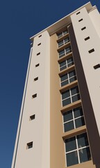 Modern hotel building render 3d architecture wallpaper background