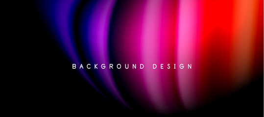Rainbow color wave lines on black. Techno or business abstract background for posters, covers, banners, brochures, websites
