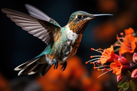 Close-up photo of a hummingbird
