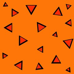 Orange triangles with black outlines on lighter orange background