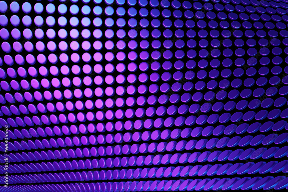 Aufkleber 3d rendering. blue and purple pattern of different circles. minimalistic pattern of simple shapes. b