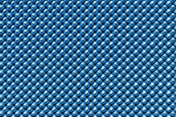 3D illustration  blue  metal mesh. Bright contrast color hand drawn ornament textured background.
