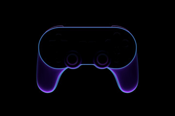 3d black gamepad, joystick controller, entertainment gameplay symbol. 3d render illustration