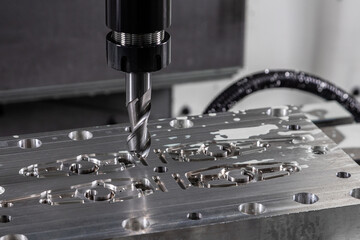 Auto CNC turning with robot drill milling factory. Concept banner metal machine industry...