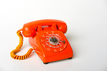 Orange Vintage Rotary Telephone