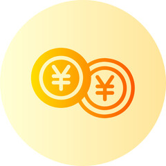 Obraz premium yen gradient icon