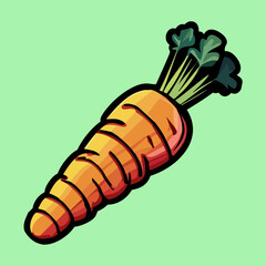 Vibrant Carrot: Vector Carrot Illustration