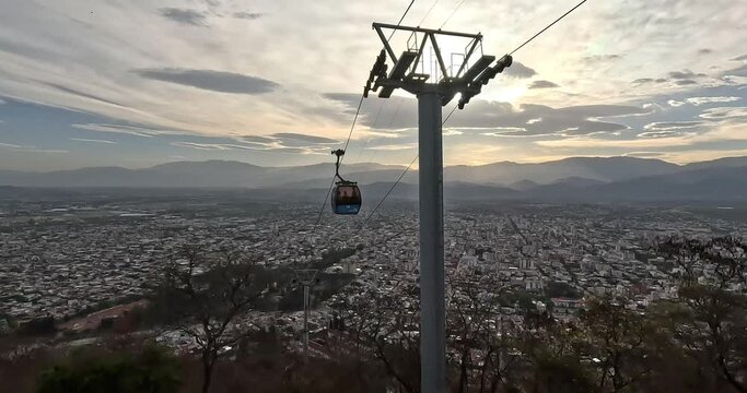 Cable car in the city of Salta, Argentina