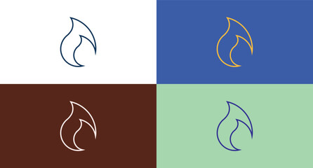Flame outline logo template. Oil and gas logo vector. Fire vector design