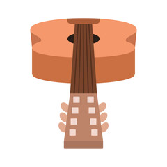 String guitar, classic, wood color. Vector illustration isolated on white background