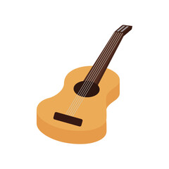 Classical guitar isolated on white background. Vector illustration in flat style